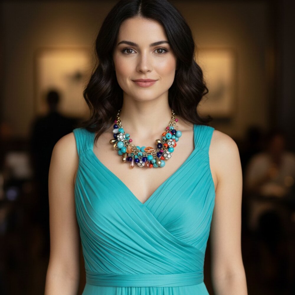 🌈 Bold Multicolor Beaded Statement Necklace